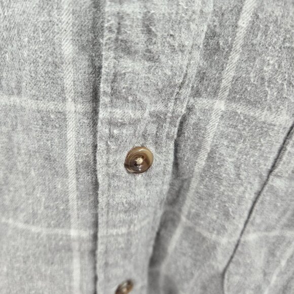 Brushed Twill Gray White J. Crew 100% Cotton Button Down Shirt Size Medium - Picture 5 of 12